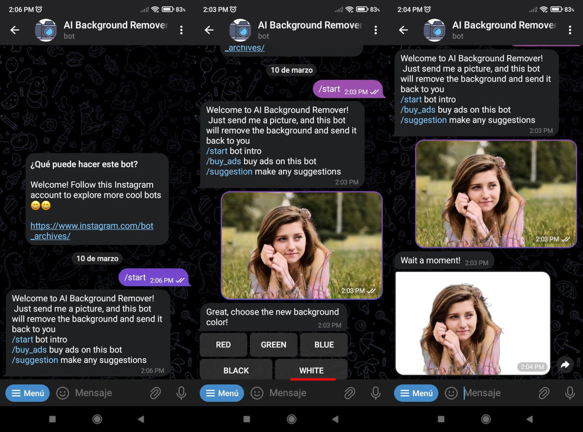 AI Background Remover Bot - bots de Telegram para editar fotos