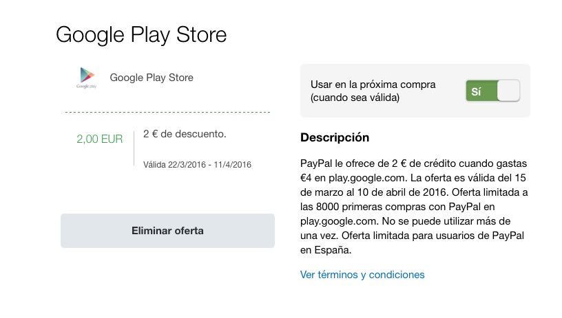 2 euros gratis paypal google play