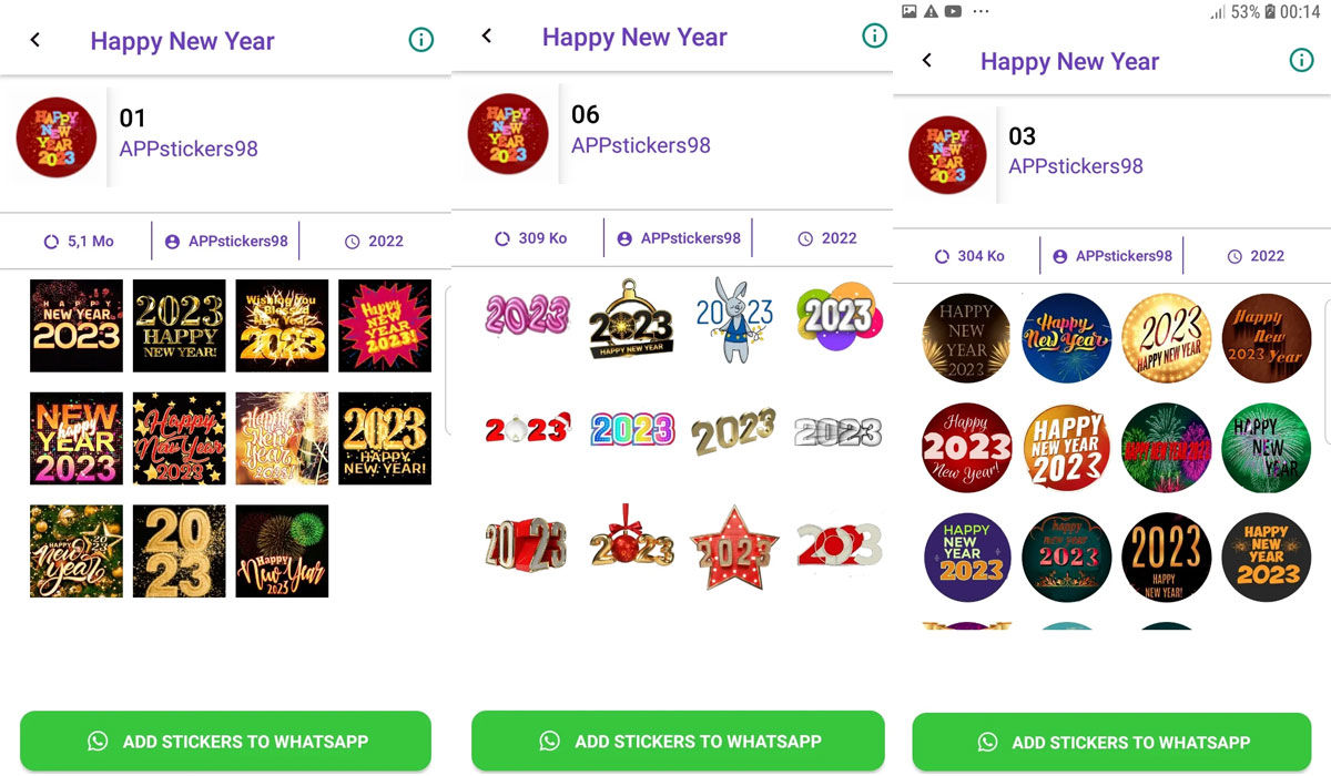 Pegatin, Stickers para Año Nuevo en WhatsApp