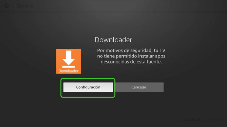 configurar downloader instalacion fuentes desconocidas fire tv