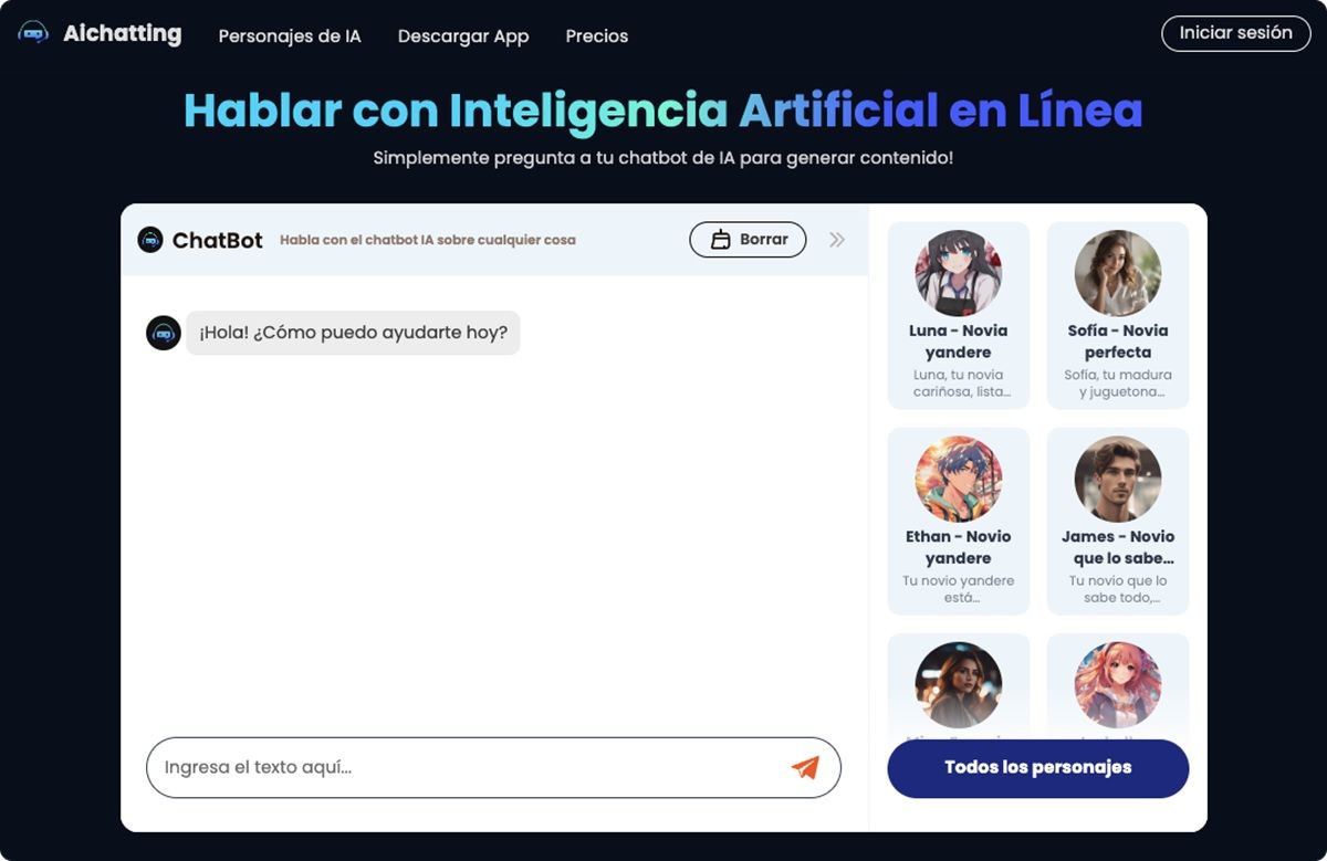 AI Chatting hablar con inteligencia artficial en linea