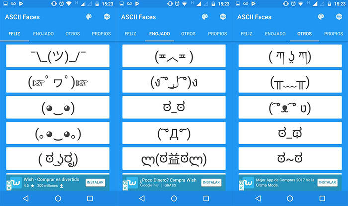ASCII Faces capturas