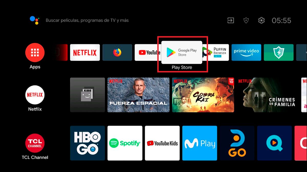 Abrir Google Play Store Android TV