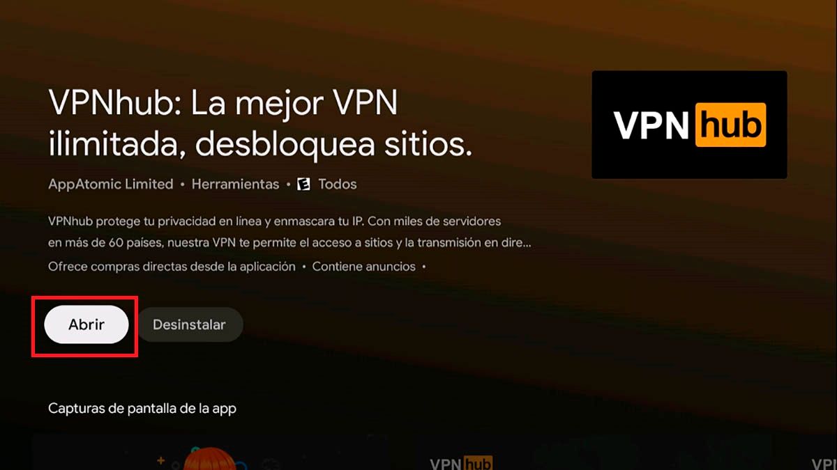 Abrir VPN Android TV
