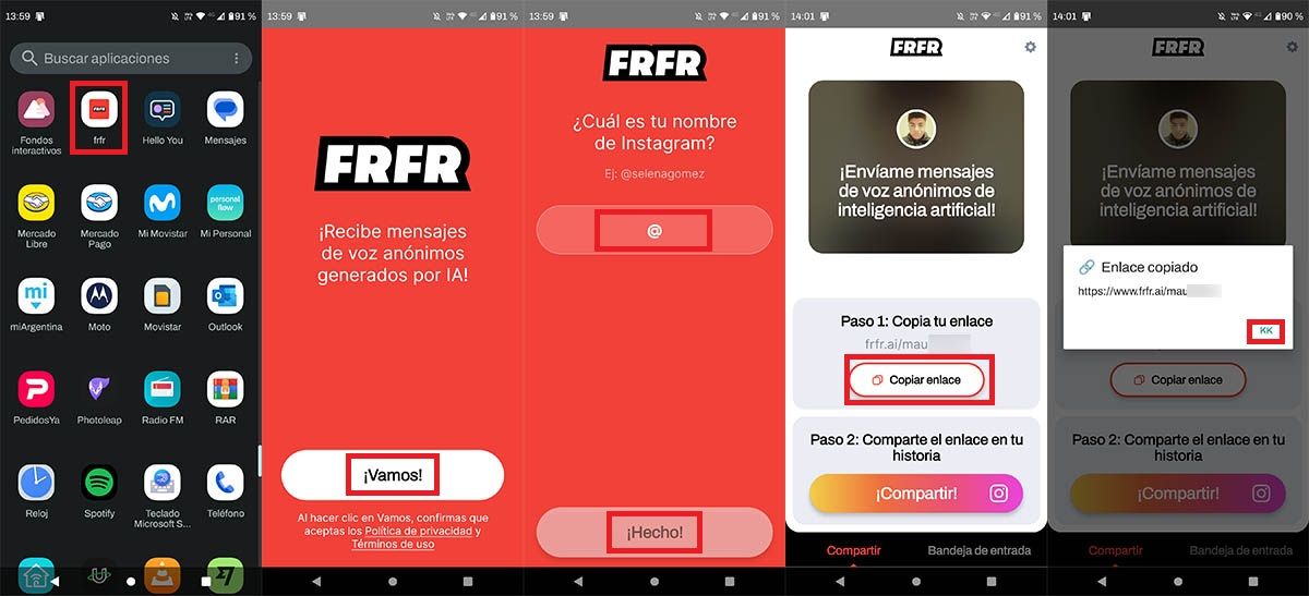 Abrir la app FRFR en Android