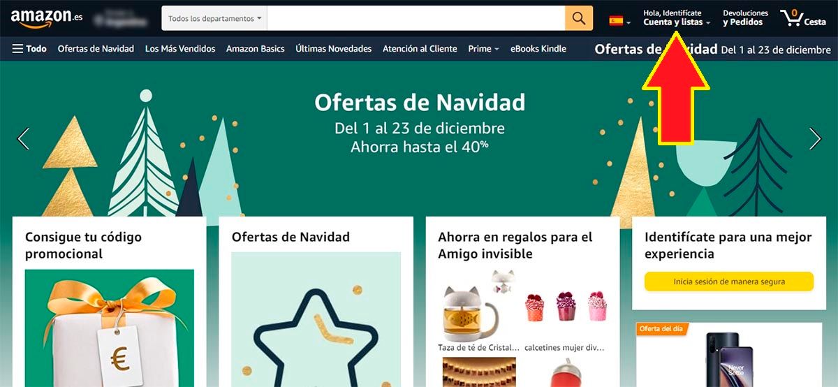 Abrir sitio web de Amazon