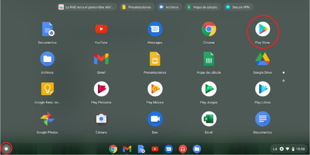Acceder a Google Play desde Chromebook