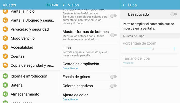 Activar lupa en Android
