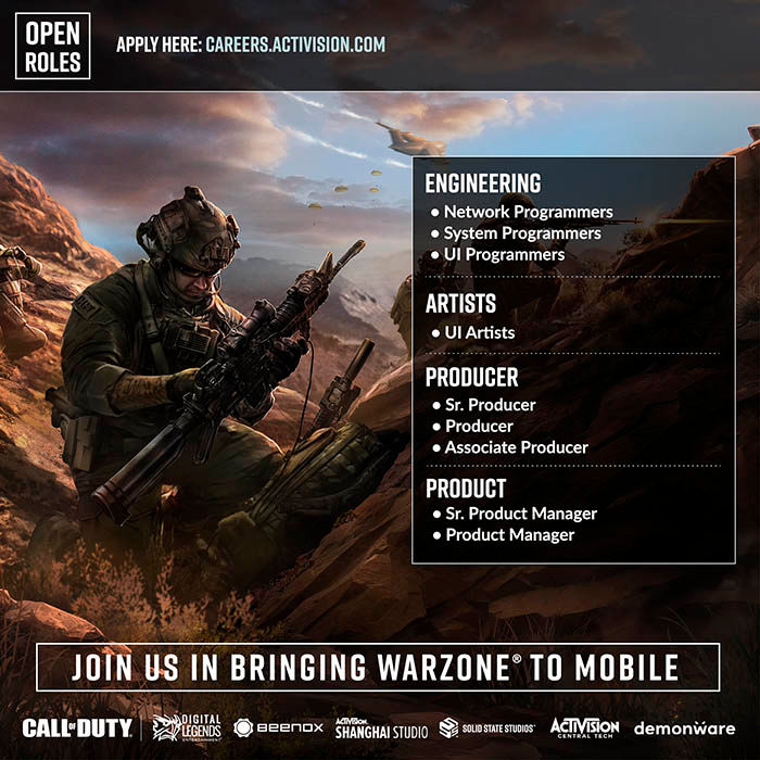 Activision busca programadores para Warzone Mobile