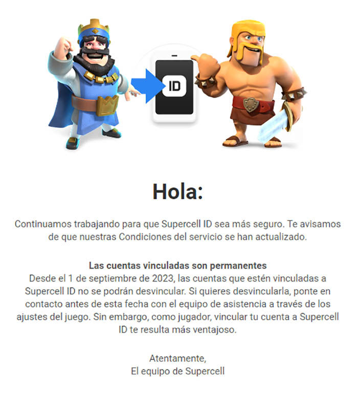 Actualización de las Condiciones del servicio de Supercell ID