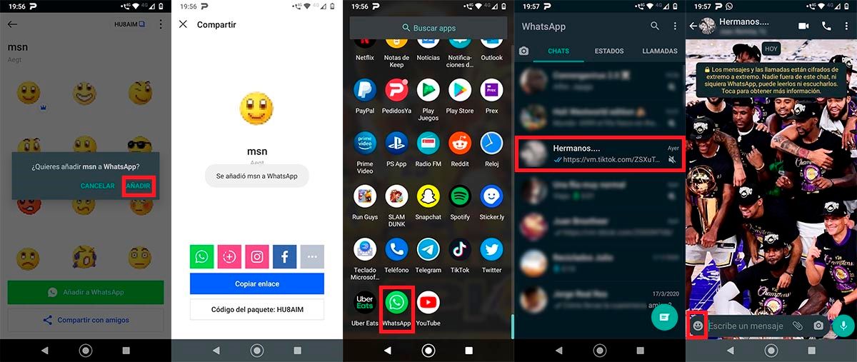 Agregar emojis MSN a WhatsApp