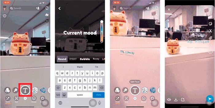 Agregar texto en 3D Snapchat