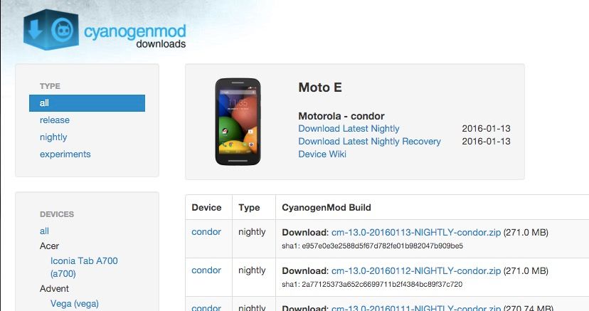 Android 6.0 Marshmallow para Moto E