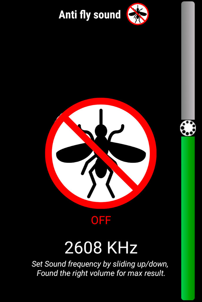 Interfaz de la aplicación Anti Fly Sound