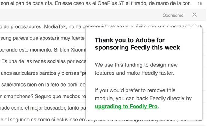 Anuncio Adobe Feedly