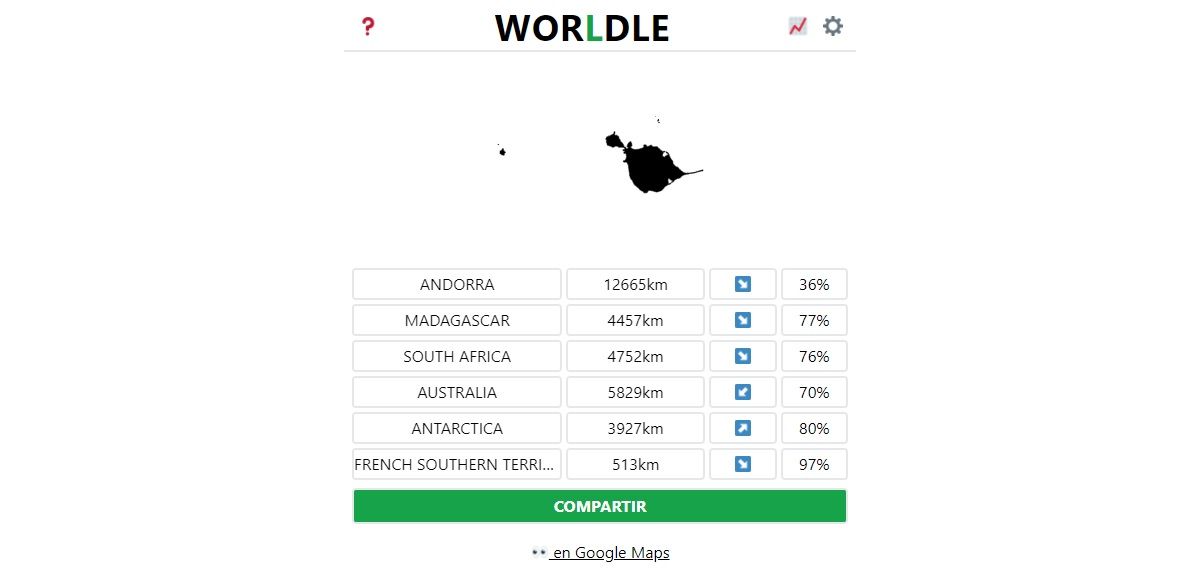 Worldle el Wordle de países que te gustará si amas la geografía