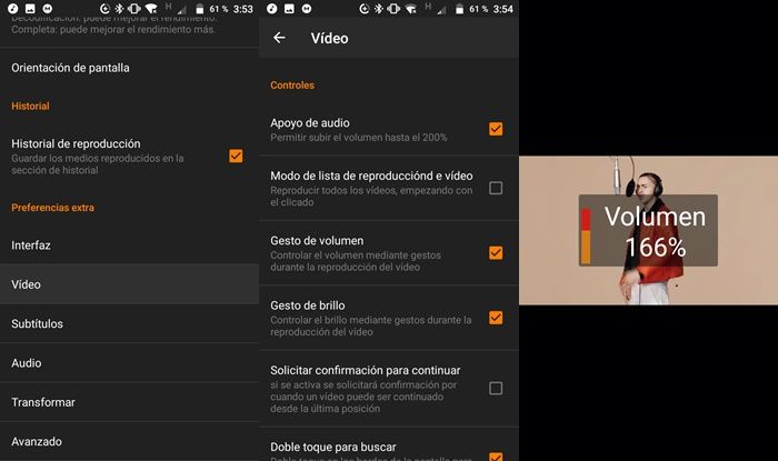 Aumentar el volumen de VLC Android al 200 porciento