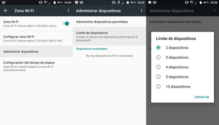 Aumentar limite de dispositivos conectados Zona WiFi Android