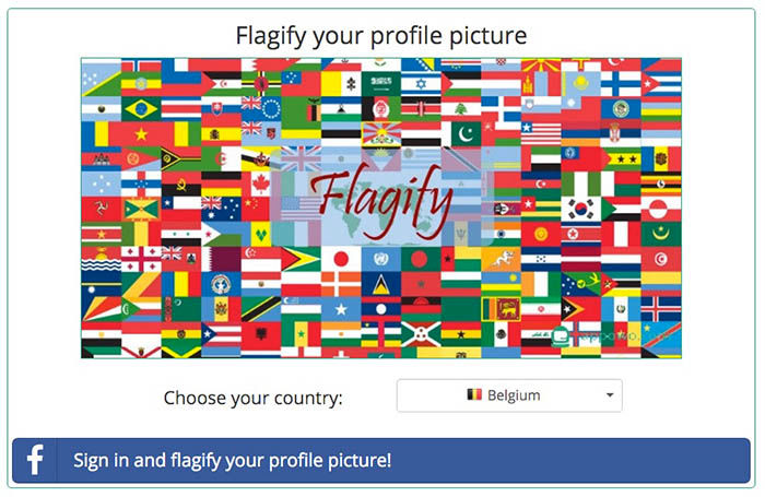 Bandera belgica en foto de perfil de Facebook