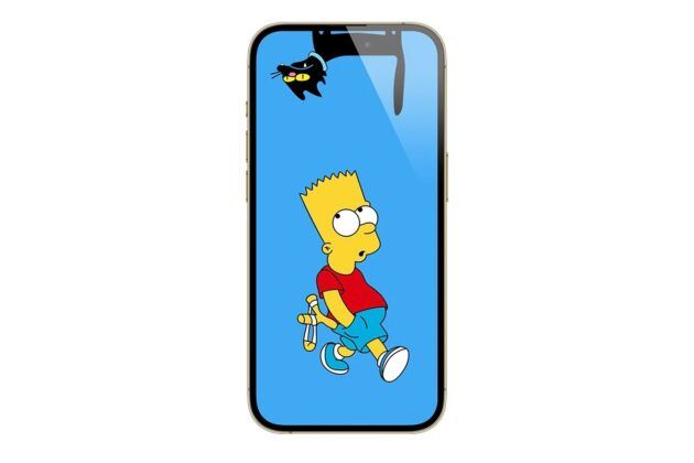 Bart Simpson y el gato negro fondo de pantalla para iPhone 15
