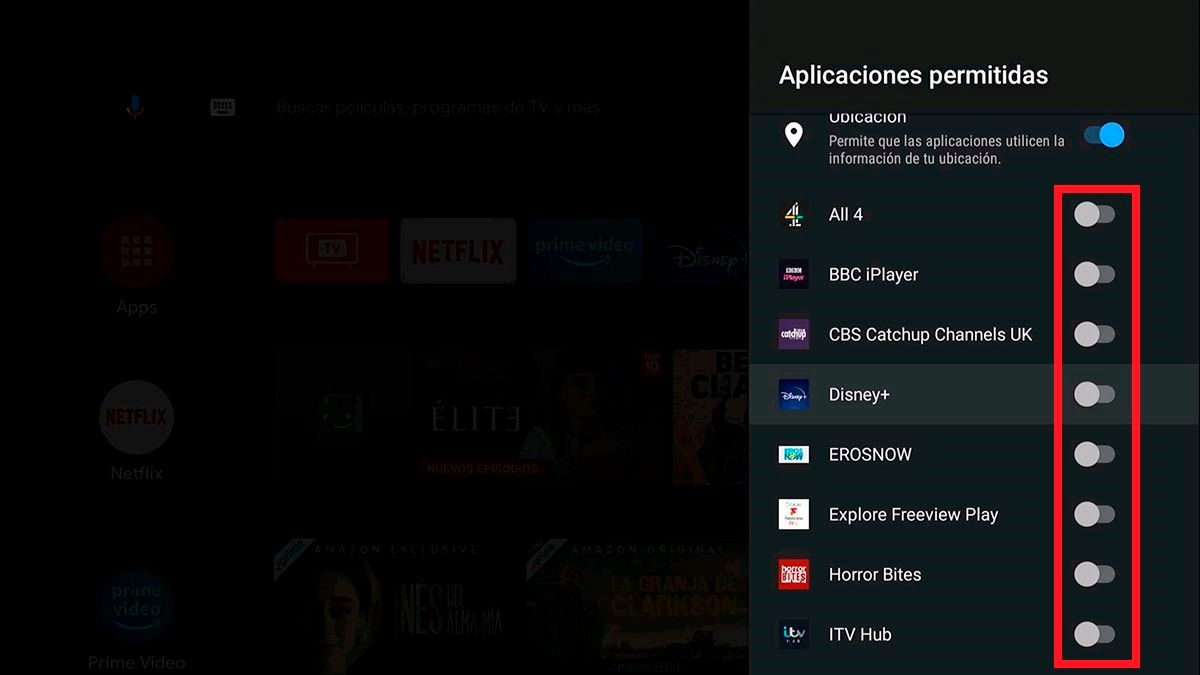 Bloquear aplicaciones Android TV