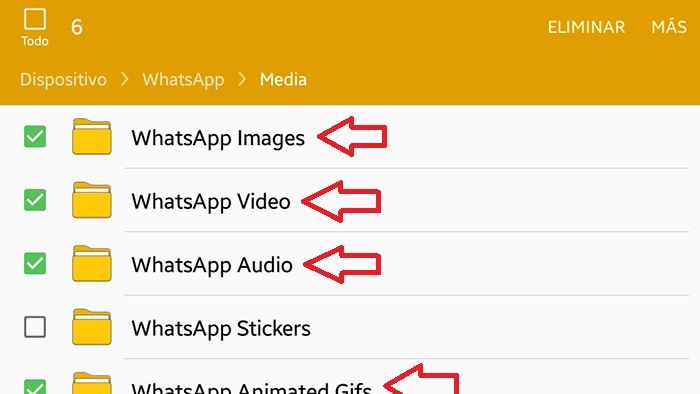 Borrar archivos basura WhatsApp paso 6