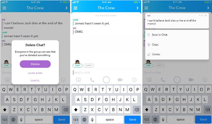 Borrar mensajes no leidos en Snapchat