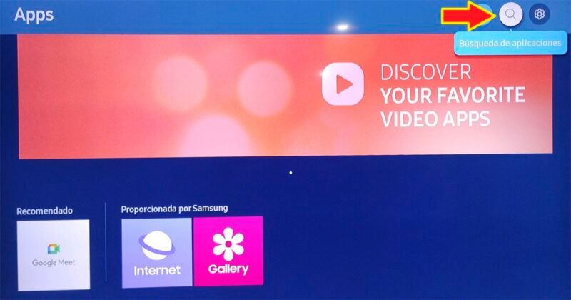 Buscar aplicaciones en Samsung TV