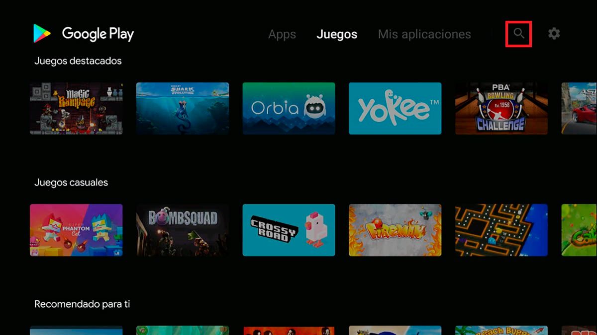 Buscar apps Android TV