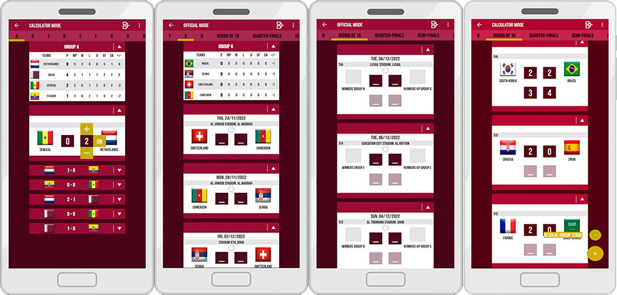 Calculadora Mundial Qatar 2022 para Android