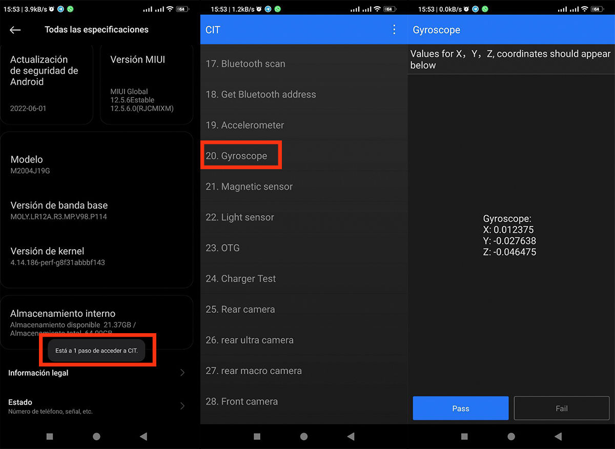Calibra los sensores de tu movil Android con el menu CIT parte 2