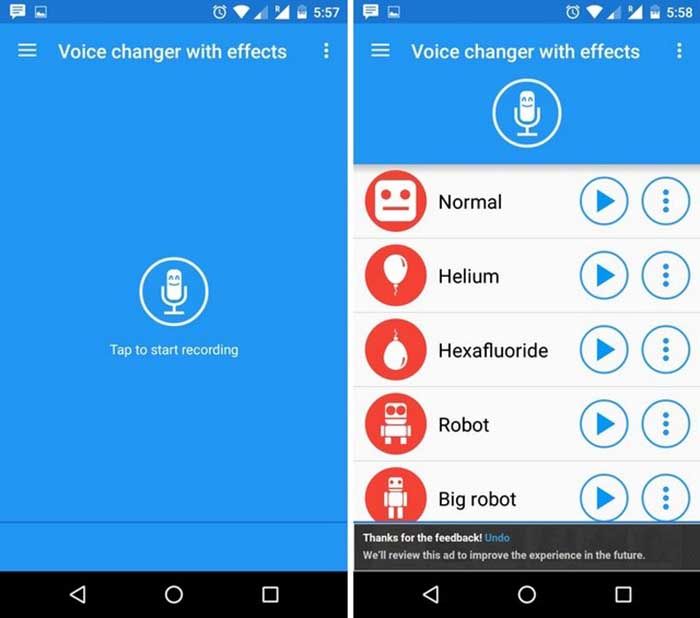 Cambiador de voz para Android