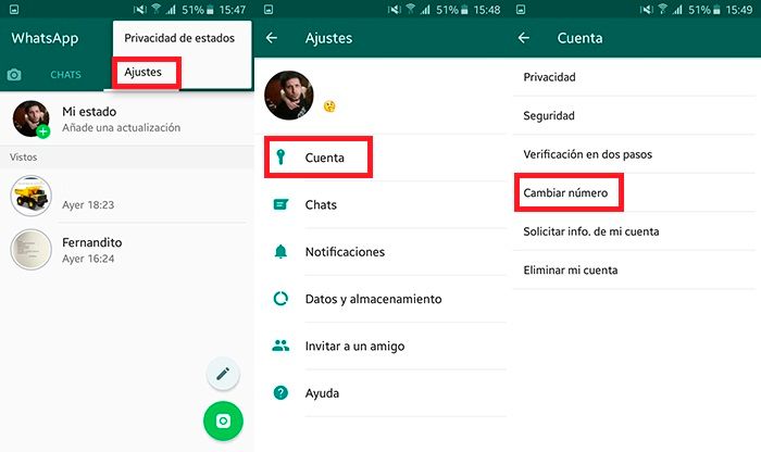 Cambiar de numero WhatsApp tutorial