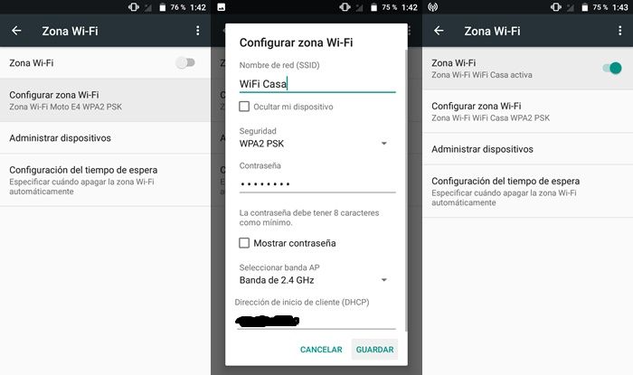 Cambiar nombre y contraseña de Zona Wifi Android