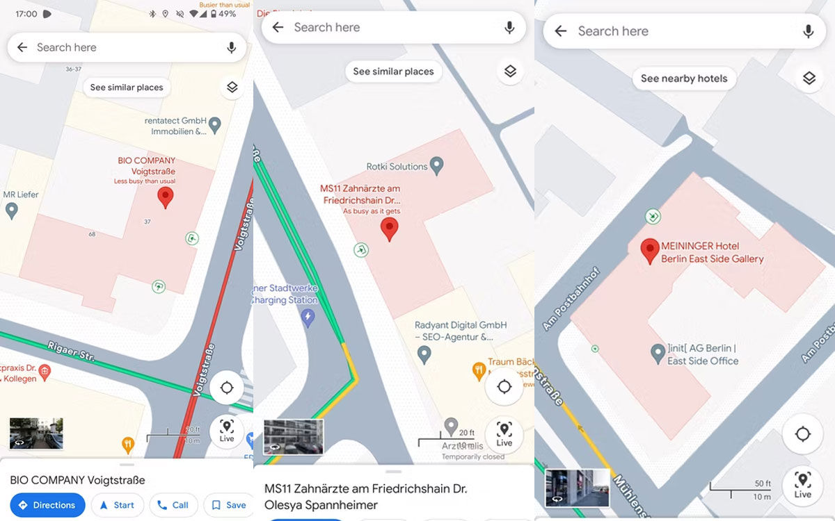 Google Maps ahora podrá mostrarte las entradas de las tiendas mientras navegas