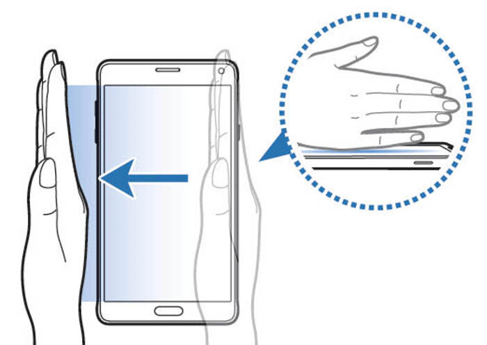 Como capturar pantalla deslizando la mano en Samsung Galaxy