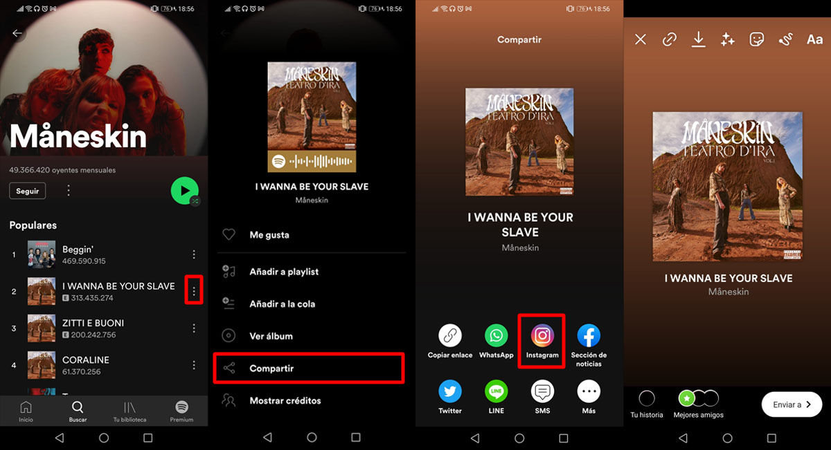 Cómo compartir tu música de Spotify en las stories de Instagram