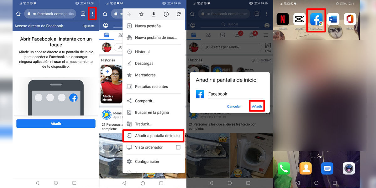 Cómo crear un acceso directo de tu cuenta de Facebook para no tener que meter la contraseña directo