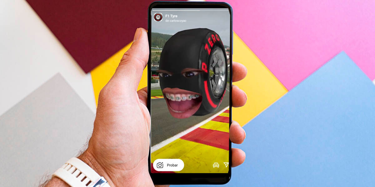 Como encontrar filtro rueda de Formula 1 Instagram