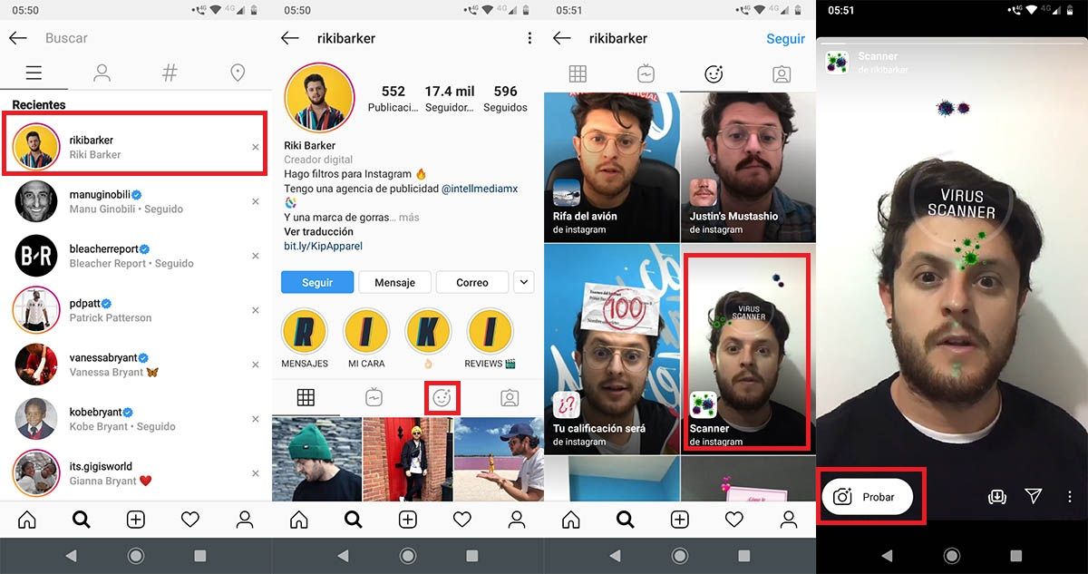 Cómo encontrar filtros en Instagram