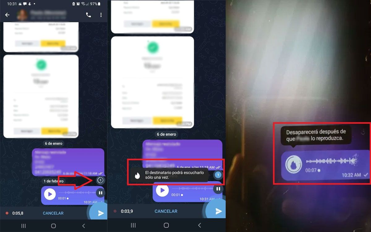 Así puedes mandar notas de voz y vídeos que se ven una sola vez desde Telegram