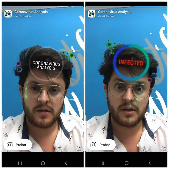 Cómo funciona filtro coronavirus Instagram