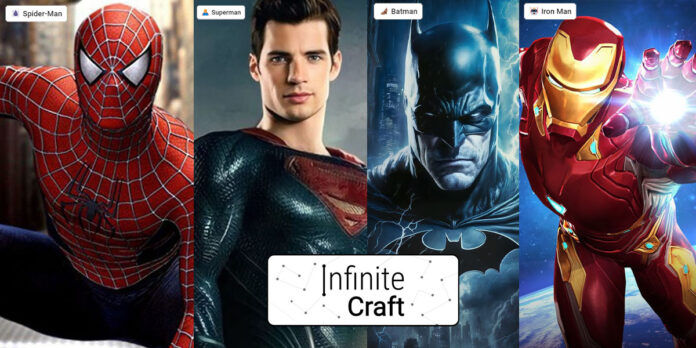 Como hacer Spiderman Superman Batman Iron Man Infinite Craft