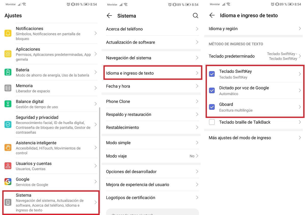 Como ingresar al menu para eliminar el historial del teclado de Google en Android