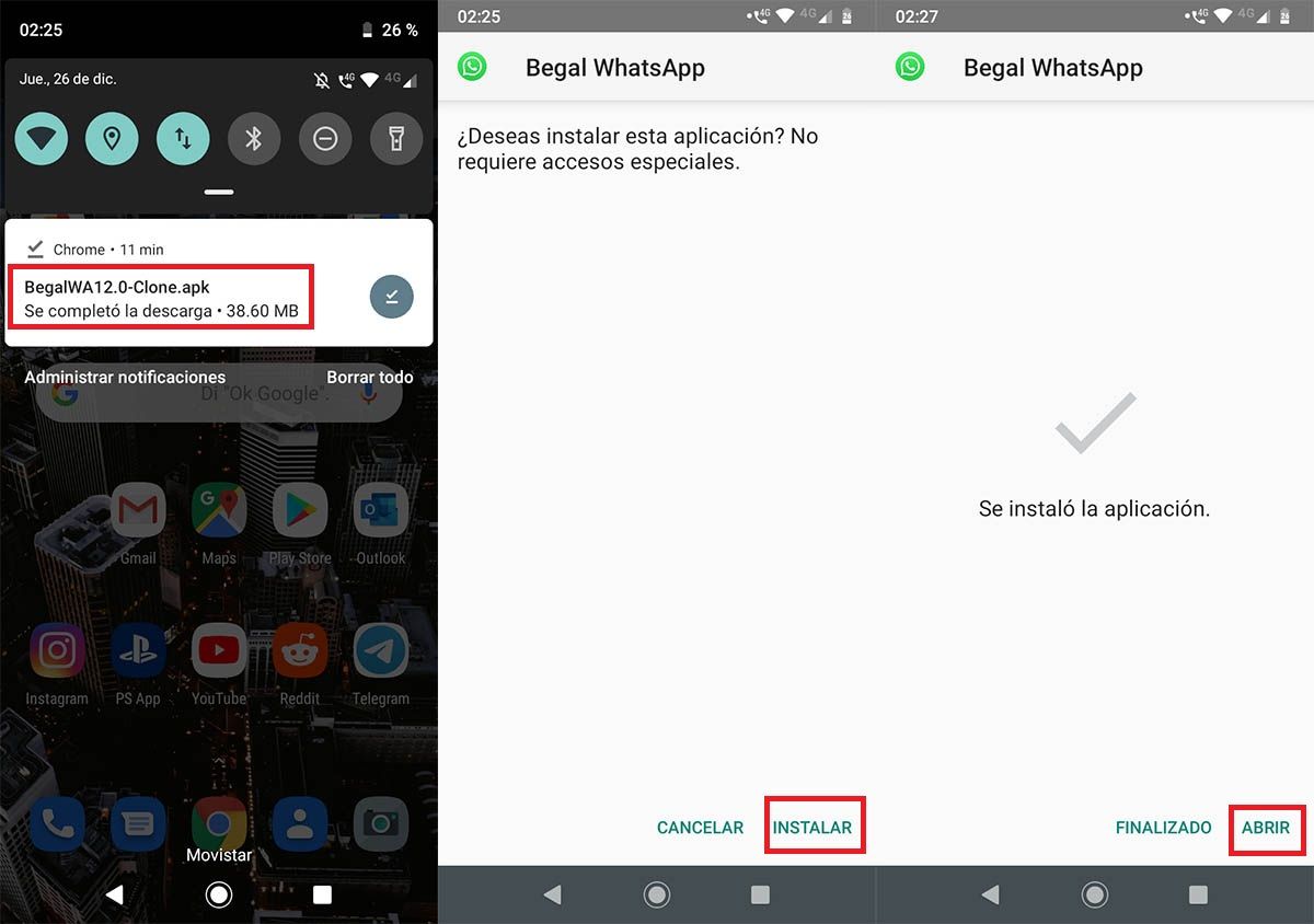Como instalar WhatsApp Begal Android