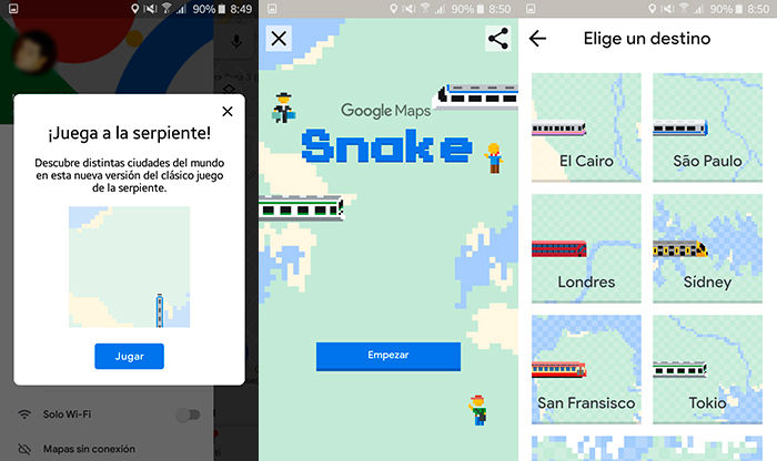Como jugar snake de Nokia en Google Maps Paso 2
