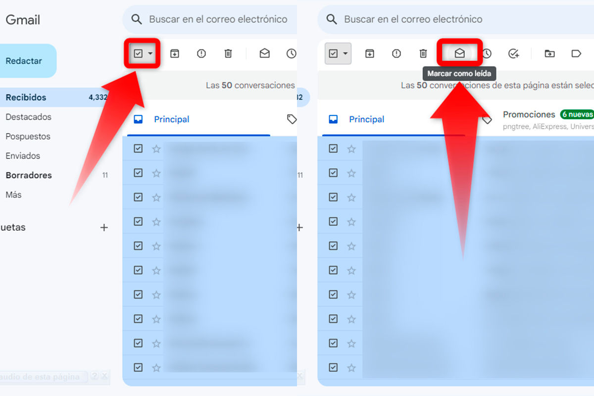 Así puedes marcar todos los correos de Gmail como leídos en PC
