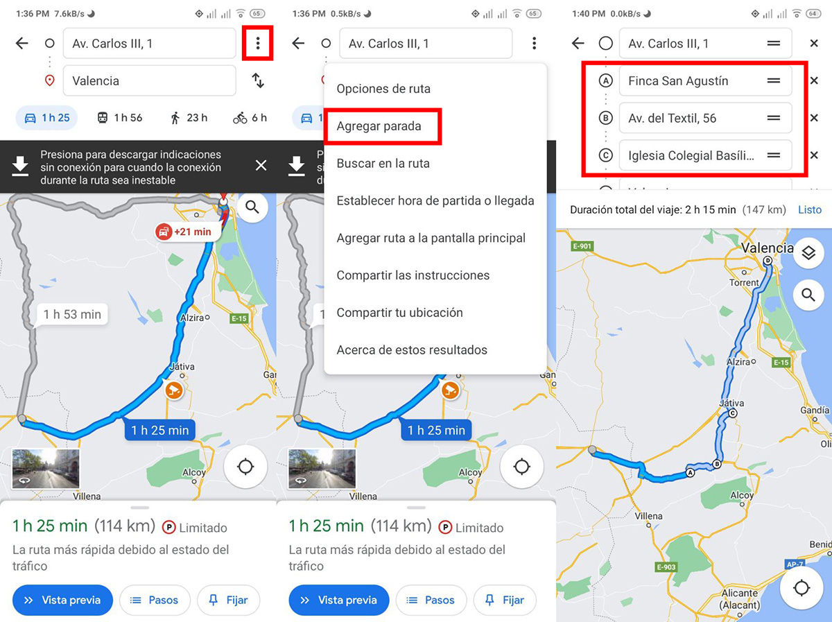 Cómo marcar varias paradas en un mapa de Google Maps