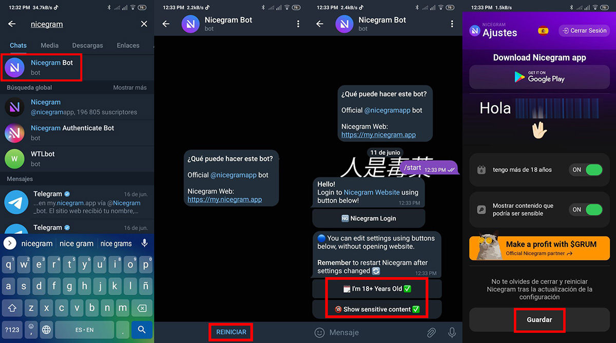 Cómo recuperar un canal de Telegram usando el Nicegram Bot