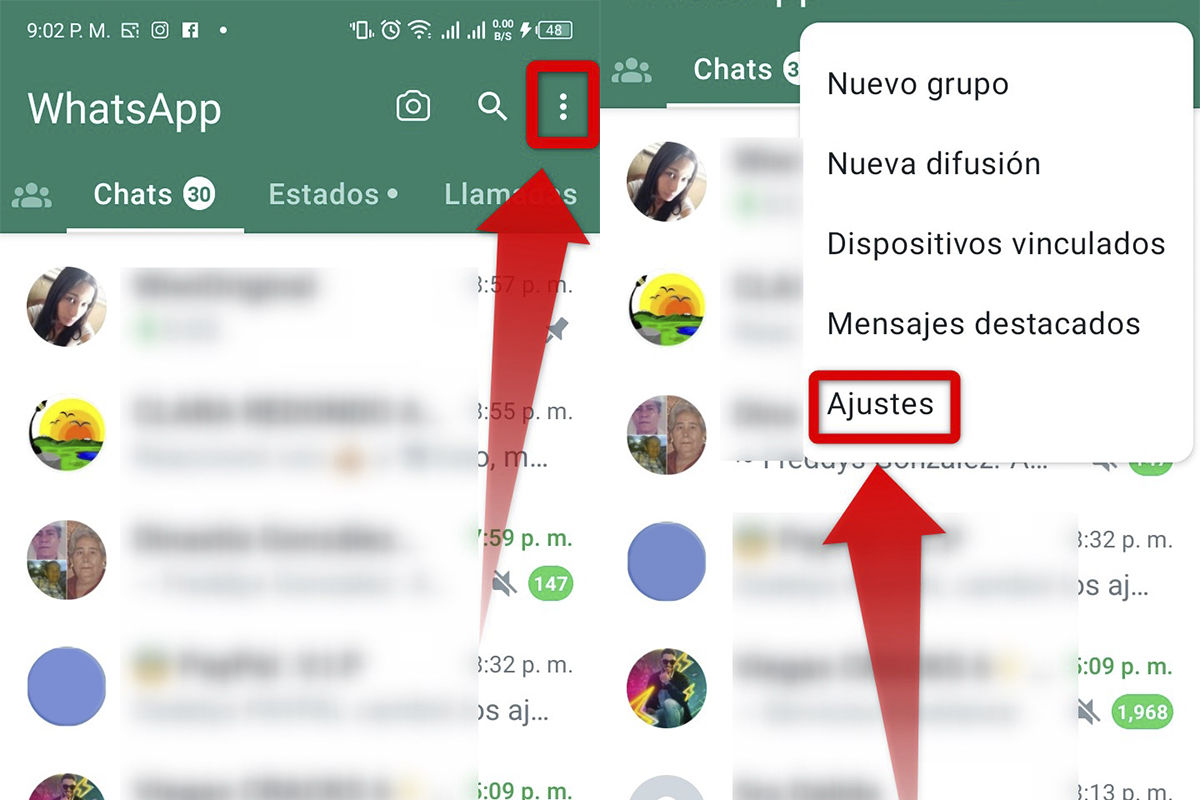 Busca entre los "Ajustes" de WhatsApp la sección de "Ayuda"